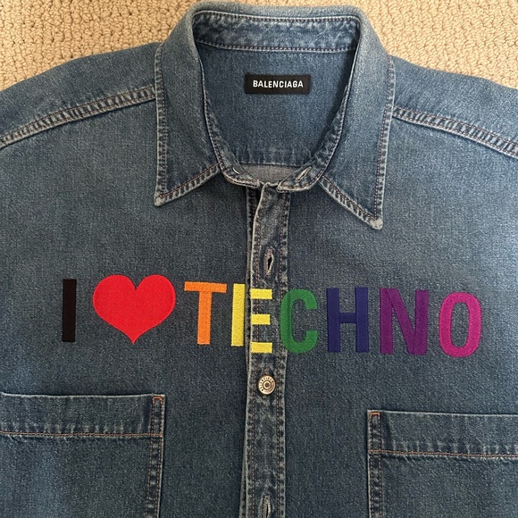Balenciaga - Long Denim Shirt Jacket - Male 37 - Authentic - Picture 4 of 7